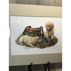 Cary Savage Ingram DOUBLE TROUBLE LE S&N Print Lab Pups Decoy 1122/3500 11x14